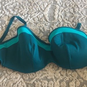 Teal panache bikini top